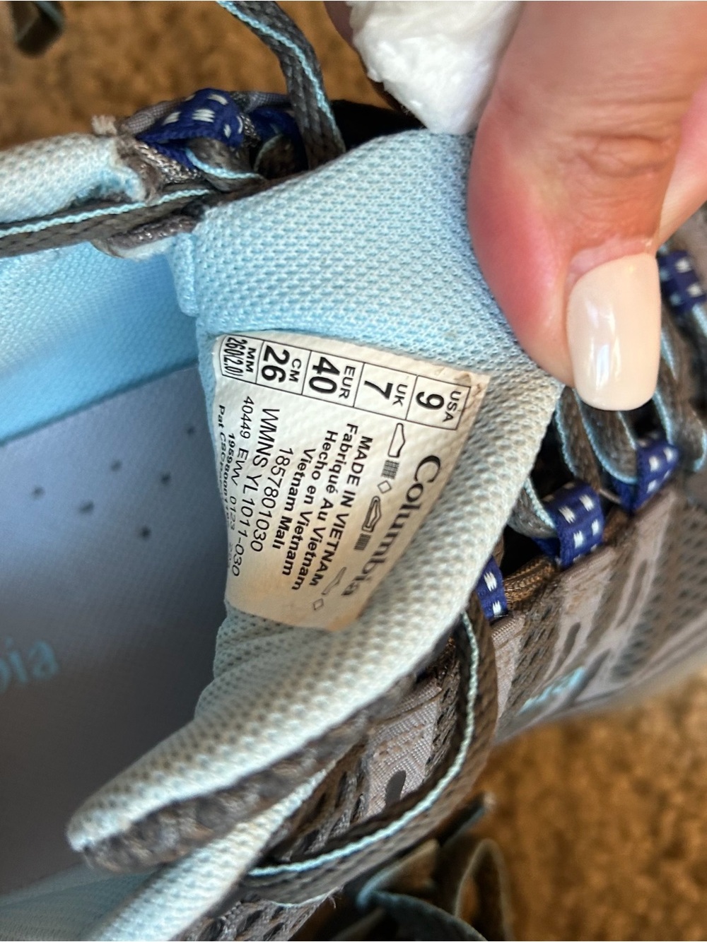 Columbia Women's Gray and Light Blue Trail Running Shoes - Picture 2 of 6